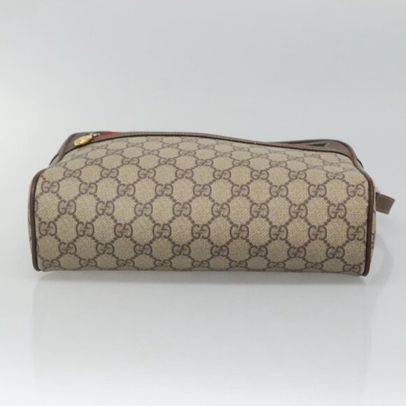 GUCCI GG Supreme Web Sherry Line Bag PVC Beige 4023 001 56 6472 Auth ep7946 - Picture 6 of 16